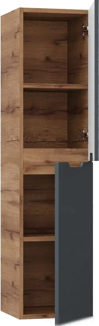 Onika Шкаф-полупенал для ванной Айленд 30 403087 (графит/дуб крафт золотой) – фото товара