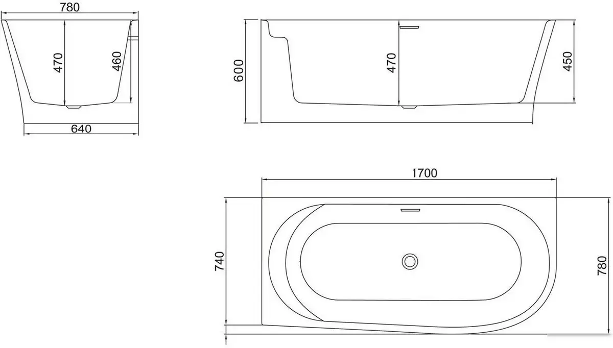 Ванна BelBagno BB410-1700-780-L - фото товара