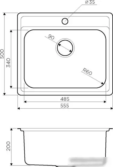 Кухонная мойка Omoikiri Ashi 56-IN - фото товара