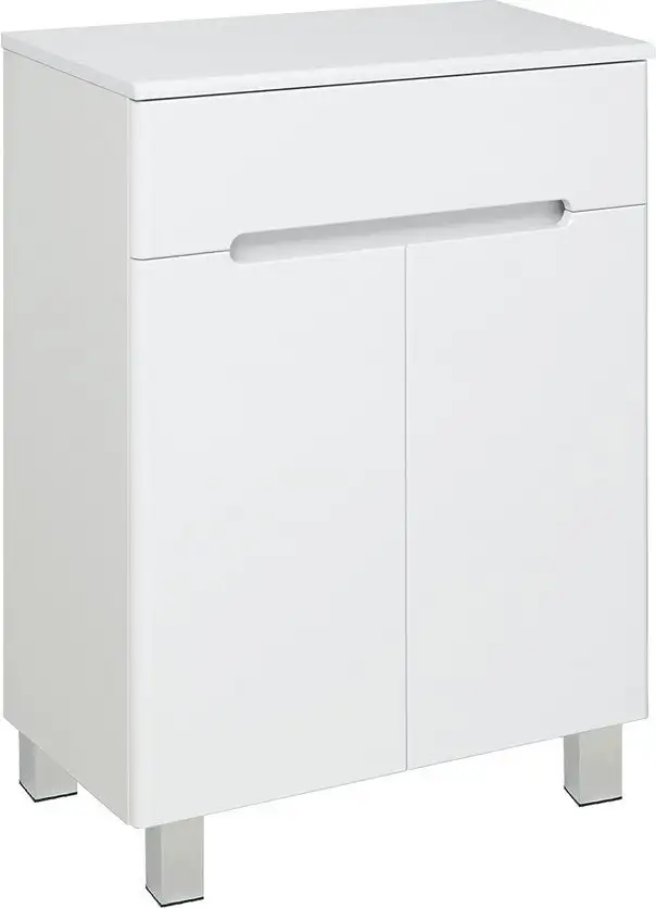 Runo Тумба с умывальником Runo Парма 60 2 двери + Omega 60 (напольная) – фото товара