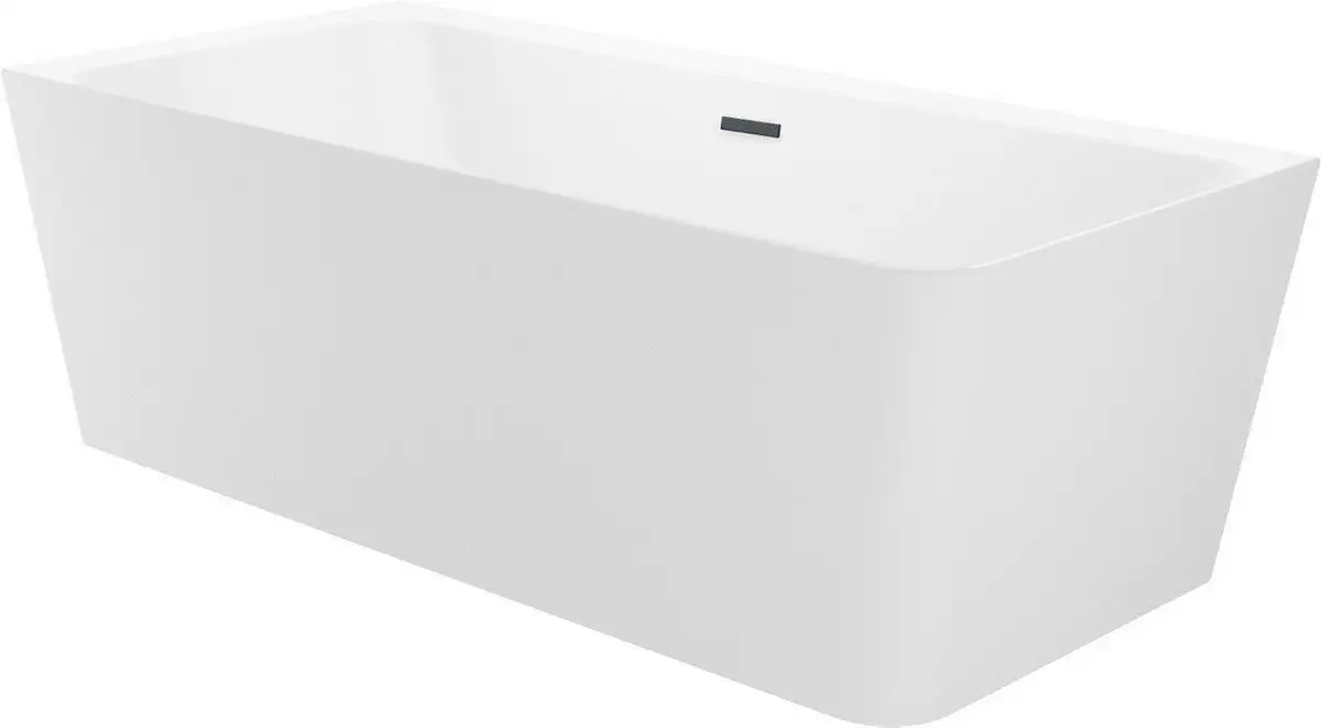 Ванна Wellsee Bromance 170x78 23160403R (пристенная ванна (левая) белый глянец, экран, ножки, сифон-автомат матовый черный) - фото товара