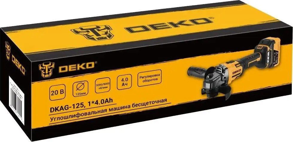 Угловая шлифмашина Deko DKAG-125 083-1063 (с 1-им АКБ) – фото товара