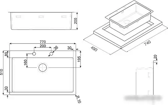 Кухонная мойка Smeg LFT77RS - фото товара