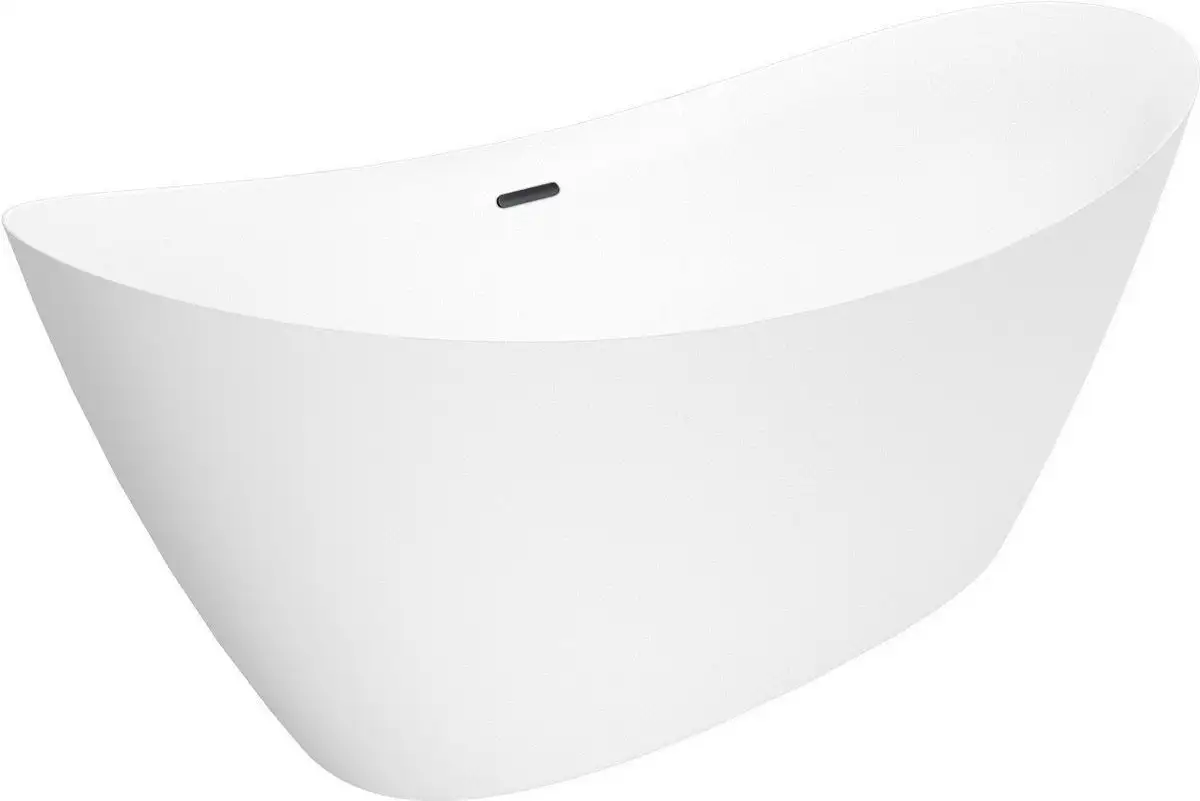 Ванна Wellsee Carefree Dove 168x73 23290103R (отдельностоящая ванна белый глянец, экран, ножки, сифон-автомат матовый черный) - фото товара