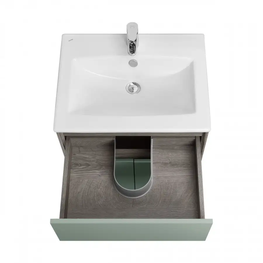 Акватон Тумба с умывальником Форест 60 1A2782K0FR9C0 (дуб рошелье/сумеречный голубой) – фото товара