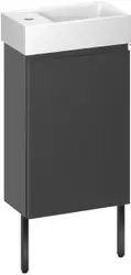Wellsee Тумба под умывальник 3 в 1 WC Area 221802006 (тумба/матовый темно-серый, раковина/глянцевый белый, ножки/матовый черный) – изображение в каталоге