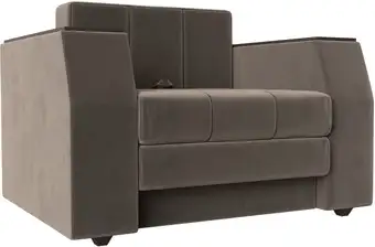 Кресло-кровать Лига диванов Атлантида 113839 (велюр коричневый) – изображение в каталоге