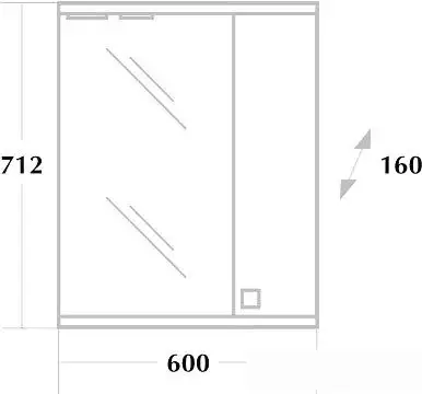 Onika Шкаф с зеркалом Лига 60.01К правый (белый) [206030] – фото товара
