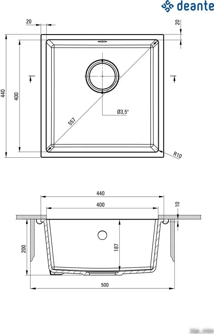 Кухонная мойка Deante ZQA_A10A - фото товара