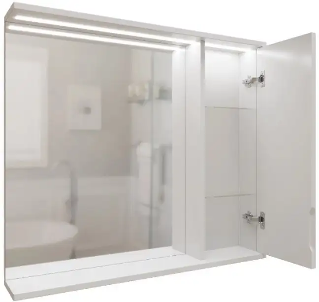 Mixline Шкаф с зеркалом для ванной Лайн 80 553018 (правый, с подсветкой) – фото товара