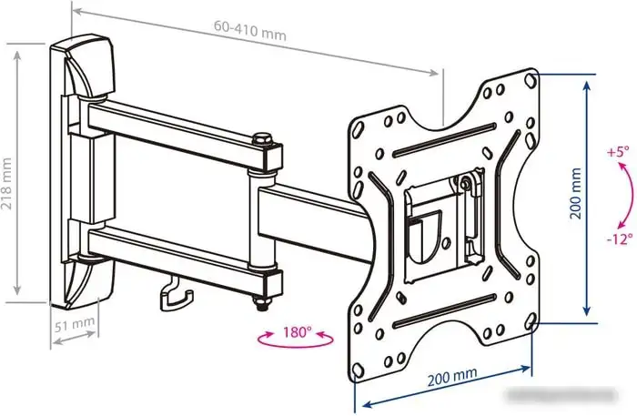 Кронштейн Kromax OPTIMA-214 (черный) – фото товара