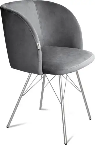 Стул с подлокотниками Sheffilton SHT-ST33/S37 (угольно-серый/хром лак) – изображение в каталоге