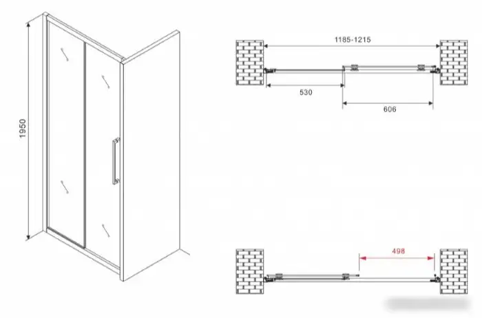 Душевая дверь Abber Schwarzer Diamant AG30120MH - фото товара