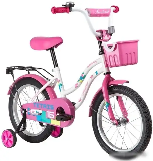 Детский велосипед Novatrack Tetris 16 2020 161TETRIS.WT20 (белый/розовый) – фото товара