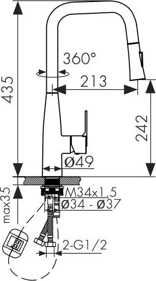 Смеситель Kaiser Claro 22144-4 (белый матовый/золото) - фото товара
