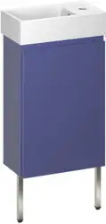 Wellsee Тумба под умывальник 3 в 1 WC Area 221804003 (тумба/матовый синий, раковина/глянцевый белый, ножки/нержавеющая сталь) – изображение в каталоге