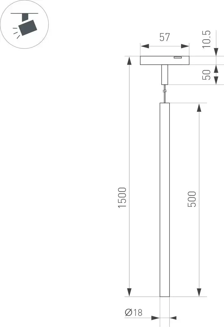 Трековый светильник Arlight MAG-MICROCOSM-SPOT-HANG-R18-L500-3W Warm3000 BK 24deg 043269 – фото товара
