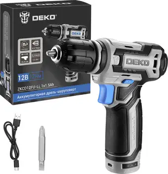 Дрель-шуруповерт Deko ZKCD12FU-Li 063-4141 (с 1-им АКБ) – изображение в каталоге