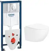 Унитаз подвесной Lauter Sulzdorf + GROHE Rapid SL 38721001 + панель GROHE 37131000 (белый с микролифтом) - изображение в каталоге