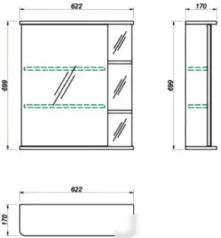 Какса-А Шкаф с зеркалом Грация б/о 62 L 458406 – фото товара