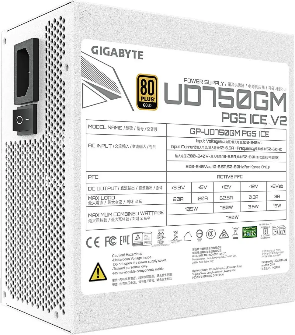 Блок питания Gigabyte UD750GM PG5 V2 ICE – фото товара