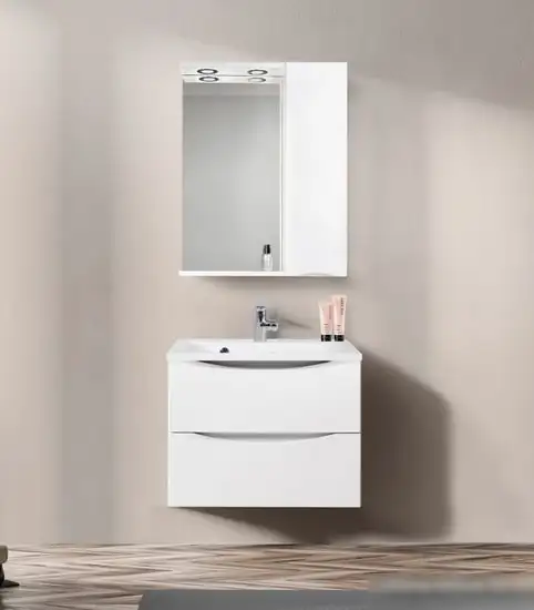 BelBagno Шкаф с зеркалом Marino-SPC-800/750-1A-BL-P-R (bianco lucido) – фото товара