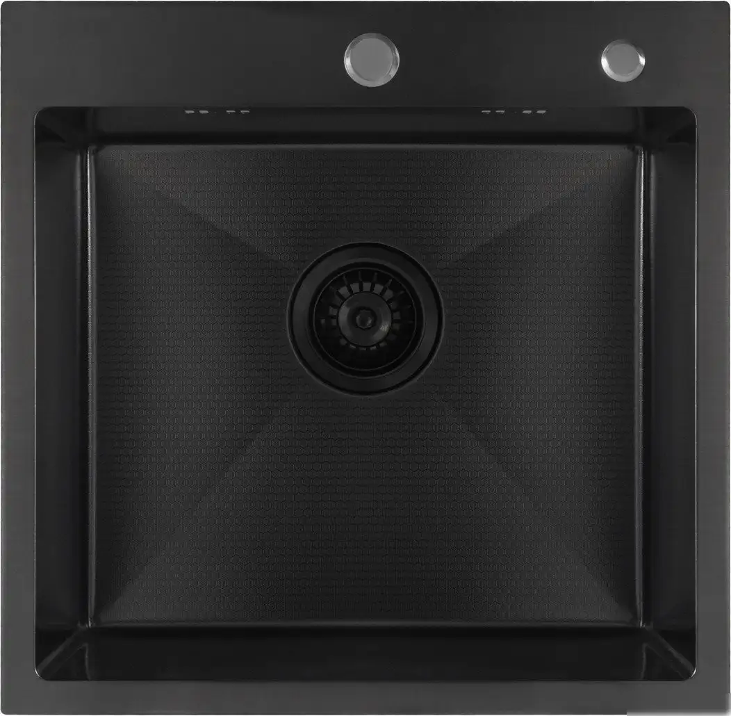 Кухонная мойка Basic CL DS Decor 50x50 (черный, коландер, дозатор) - фото товара