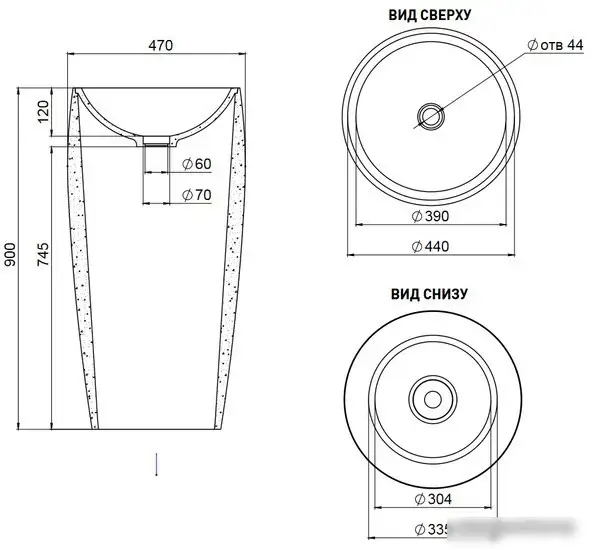 Умывальник Salini Armonia 130113G - фото товара