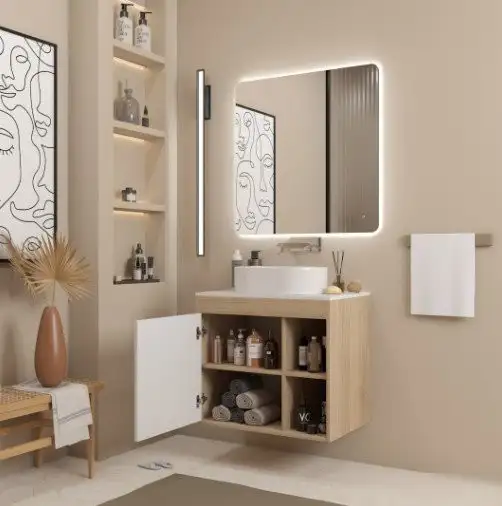 Teymi Тумба под умывальник Nura 70 T60528 (дуб эврика/белый матовый) – фото товара