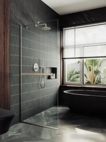 Душевая стенка MaybahGlass 195x69 MGD-720-5у (прозрачное стекло/хром матовый) - фото товара