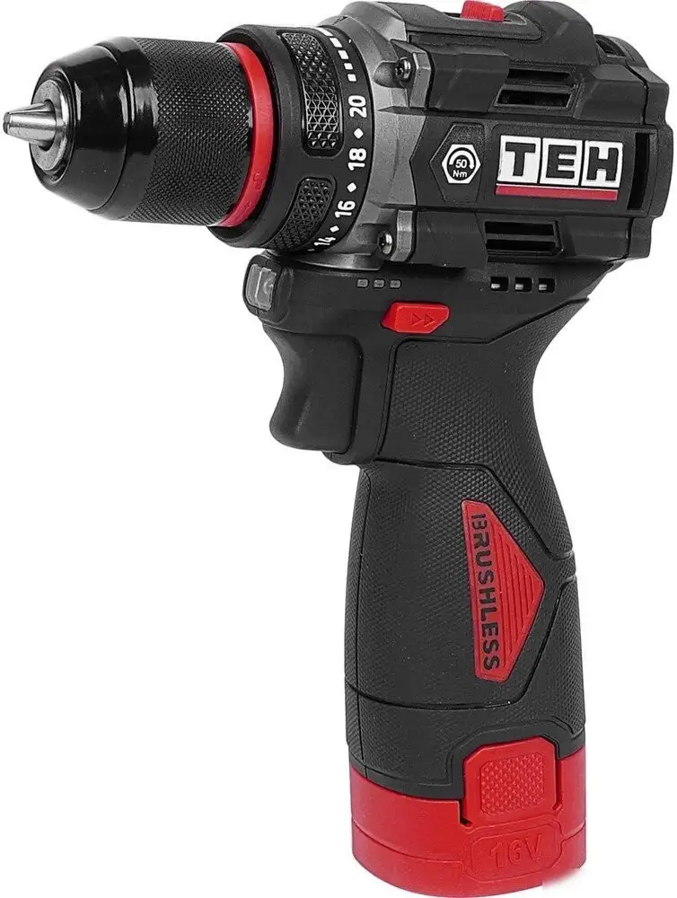 Дрель-шуруповерт TEH TDBL316-2B (с 2-мя АКБ, кейс) – фото товара