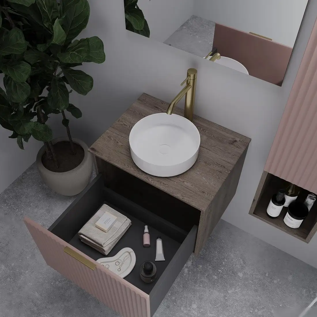 ЗОВ Тумба под умывальник Дублин 70 DU70TSMFR (флавио античная роза) – фото товара