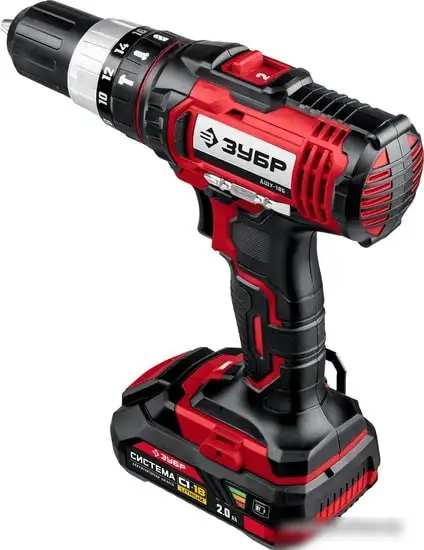 Дрель-шуруповерт Зубр Мастер ДШУ-185-22 (с 2-мя АКБ, кейс) – фото товара