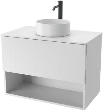 ЗОВ Тумба под умывальник Кито-2 80 2K80LW0MWMC-LDSPW (белый матовый) – изображение в каталоге