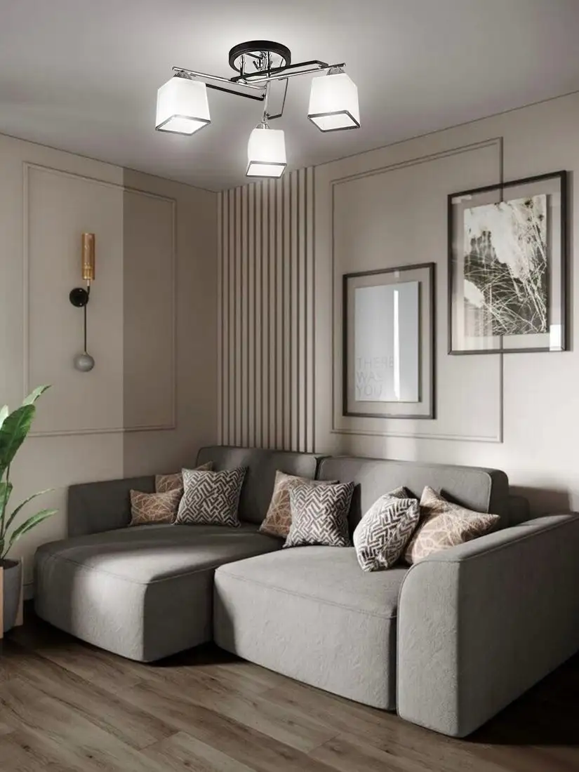 Люстра средней высоты Aitin Pro НПБ 02-3x60-102 1389/3 (черный/хром) – фото товара