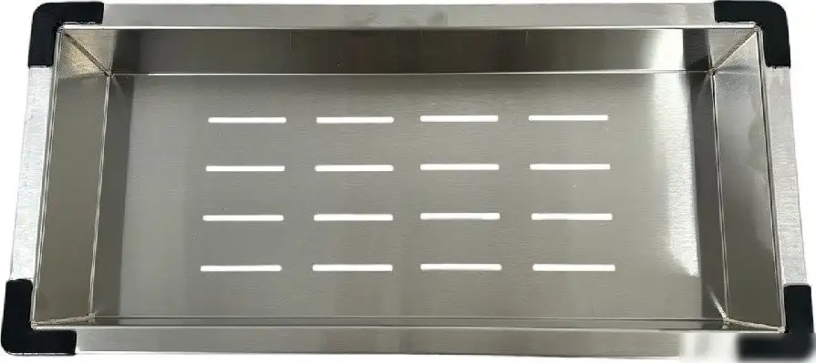 Кухонная мойка Schtoff Best Decor Silver 5550 + коландер металл K-1 BLACK + дозатор SD-1 GREY - фото товара