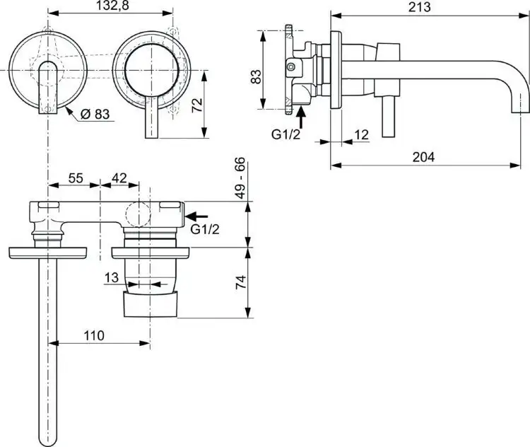 Смеситель Ideal Standard Ceraline A6938XG+A1313NU - фото товара