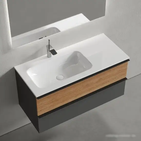 Sancos Тумба под умывальник Delta DL100LGR (дуб красный/графит) – фото товара