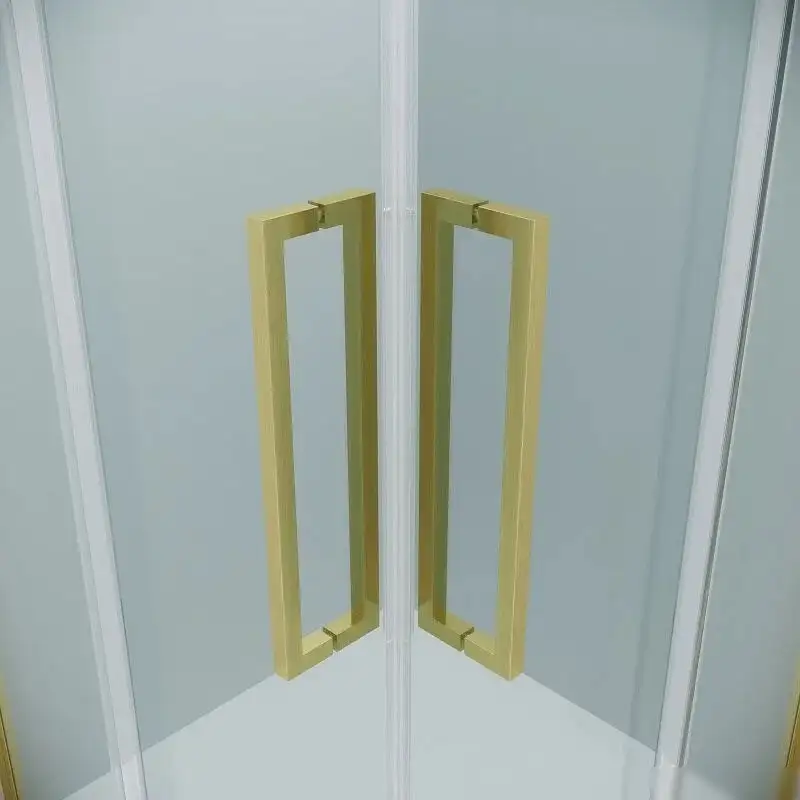 Душевой уголок Grossman Cosmo 100x100x195 300.K33.02.1010.32.00 (золото сатин/прозрачное стекло) - фото товара