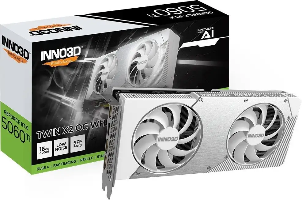 Видеокарта Inno3D GeForce RTX 5060 Ti 16GB Twin X2 OC White N506T2-16D7X-191073W – фото товара