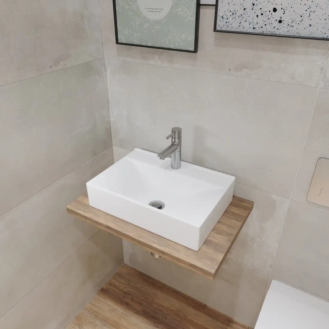 Умывальник Lauter 21887B + клапан 21190CH + сифон 21635CH (хром) - фото товара