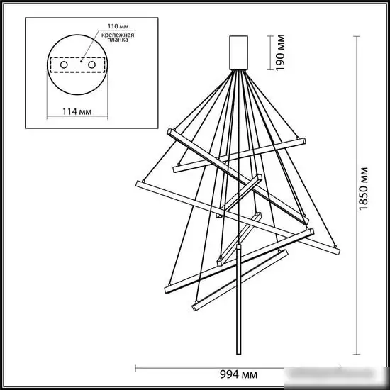 Подвесная люстра Odeon Light Cometa 3860/96B – фото товара