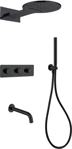 Душевая система Abber Wasser Kreis AF8150B (черный матовый) - изображение в каталоге