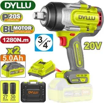 Гайковерт Dyllu DTCD1B128 (с 2-мя АКБ, кейс) – изображение в каталоге