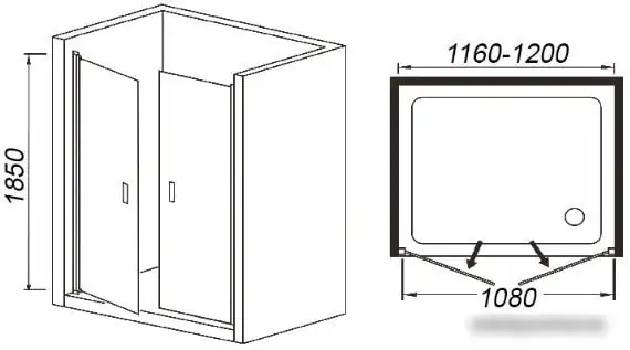 Душевая дверь WeltWasser WW600 600K2-120 - фото товара