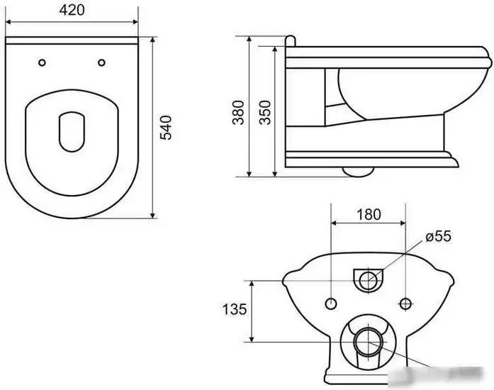 Унитаз напольный Cezares King Palace CZR-163-TH (без сиденья) - фото товара