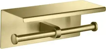 Держатель для туалетной бумаги Aquatek Оберон AQ4909BG (с полкой, золото) – изображение в каталоге