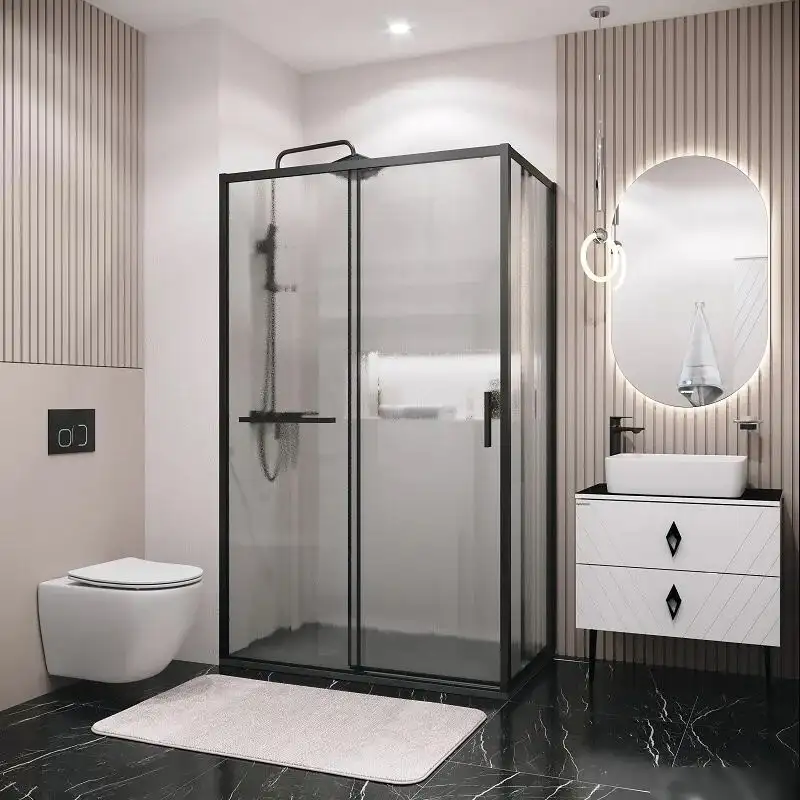 Душевой уголок Grossman Style 110x80x195 120.K33.05.1180.21.02 (черный матовый/стекло шиншилла) - фото товара