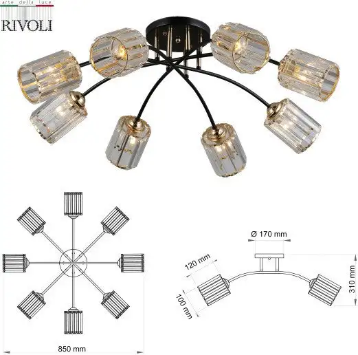 Люстра средней высоты Rivoli Emanuelle 9101-308 Б0053403 – фото товара