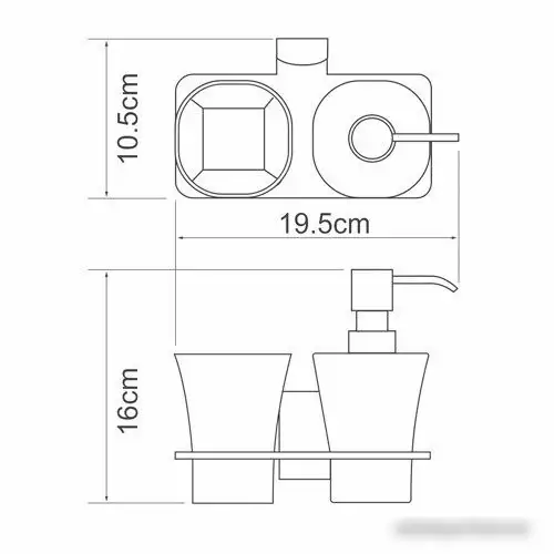 Держатель для стакана и дозатора мыла Wasserkraft Exter K-5289 – фото товара